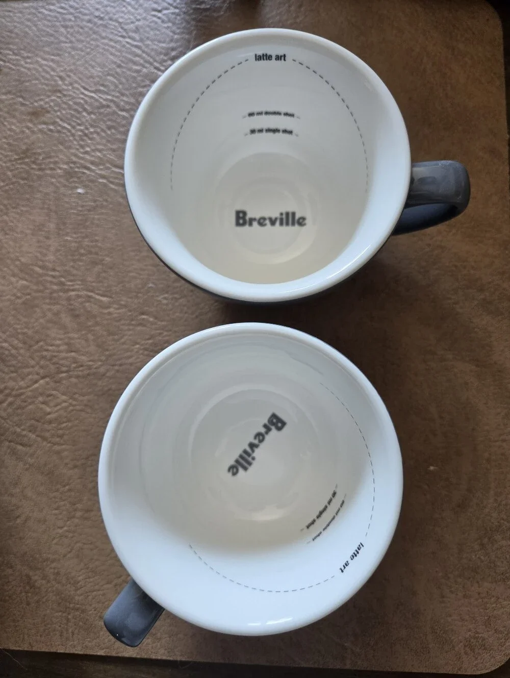Set of 2 Breville Grey Latte Art Espresso Cups with Measurement Markings